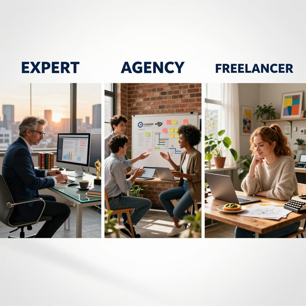 Expert vs agency vs freelancer
